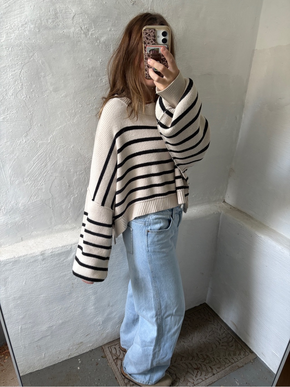 Free People Stripe Easy Street Crop Sweater - Picture 3 of 9